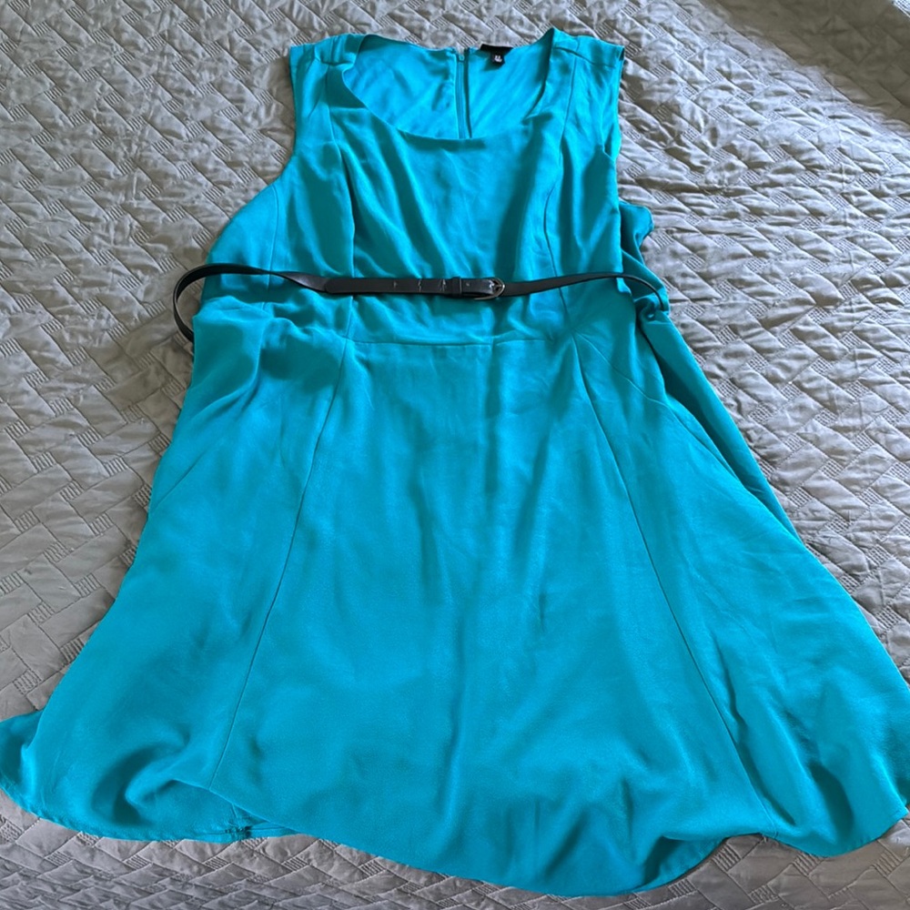 Torrid Teal Zip-Up knee length dress